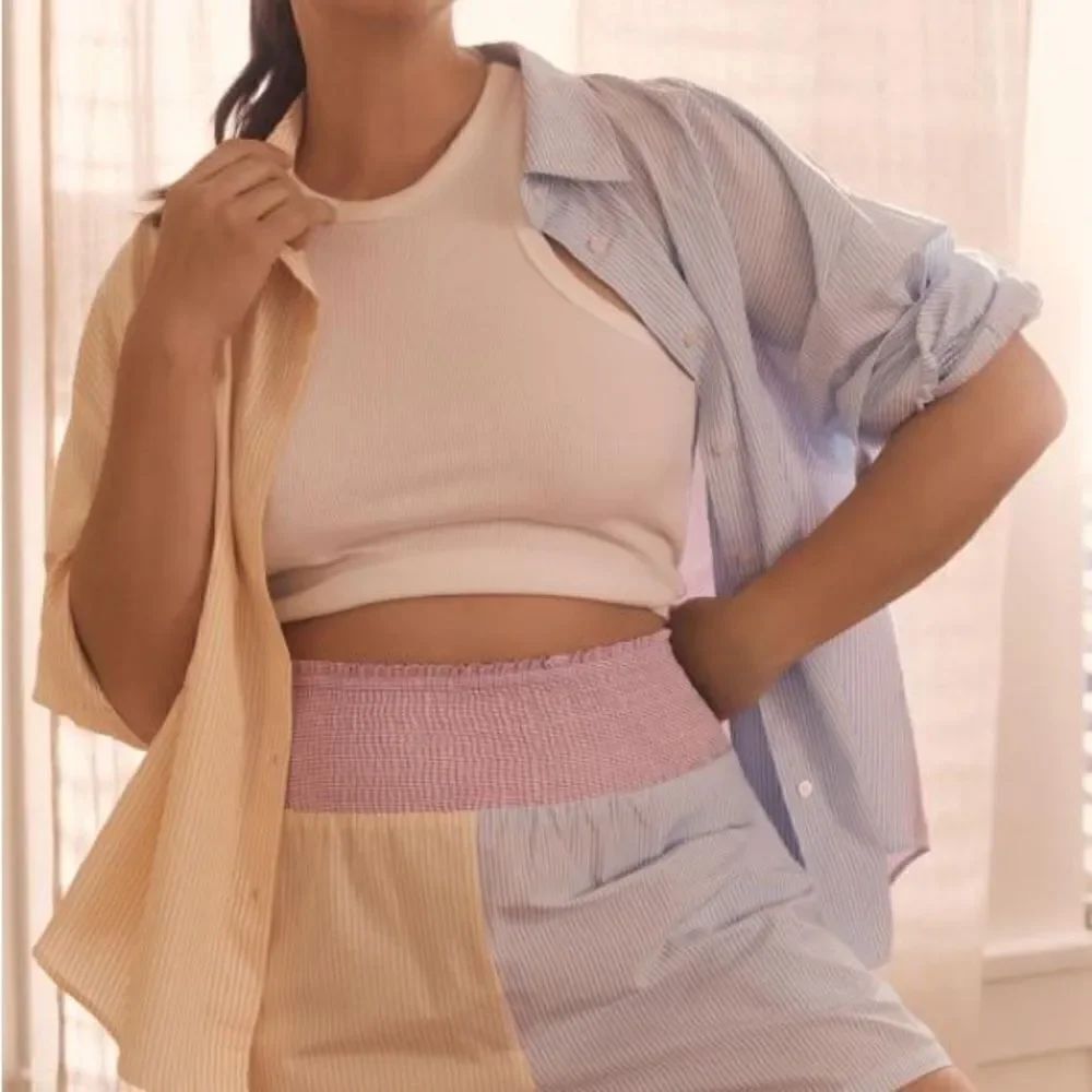 Anthropologie Striped Colourblock Top XXS